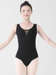 Sleeveless V-neck Back Mesh Pattern Patchwork High Crotch Ballet Dance Leotard - Dorabear