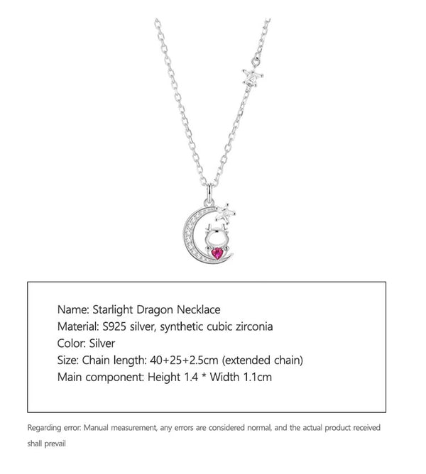 Starlight Dragon Silver Necklace Light Luxury Small Popular Collar Chain Birthday Gift - Dorabear - The Dancewear Store Online 