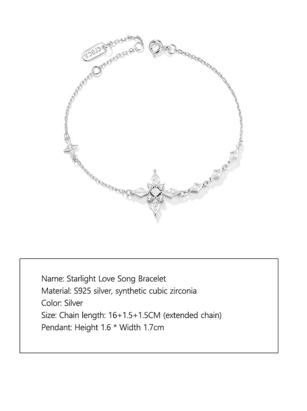 Starlight Pure Silver Bracelet Light Luxury Unique Exquisite Bracelet Birthday Gift - Dorabear - The Dancewear Store Online 
