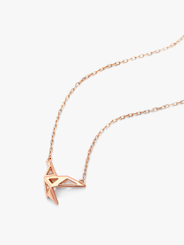 Starlight Thousand Paper Crane Necklace Pure Silver Luxury Unusual Collarbone Chain - Dorabear - The Dancewear Store Online 