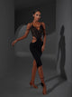 Strap Dress with Hollowed Out Lace Waist Latin Dance Costume - Dorabear