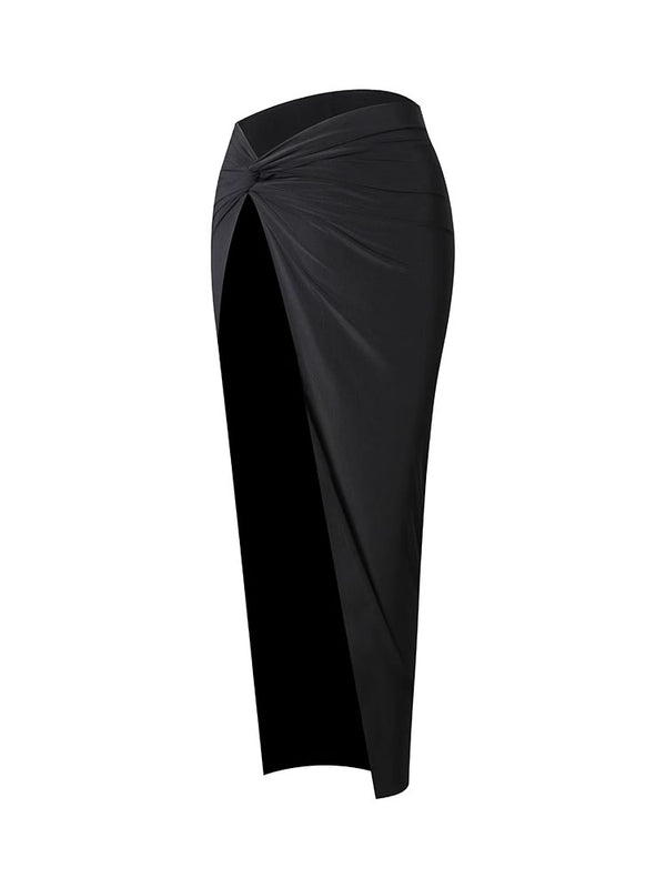 Twist Design Long Skirt Senior Latin Dance Practice Clothes - Dorabear