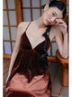 Velvet Small Gown Deep V-neck Unique Light Luxury Formal Dress Prom Dress - Dorabear - The Dancewear Store Online 