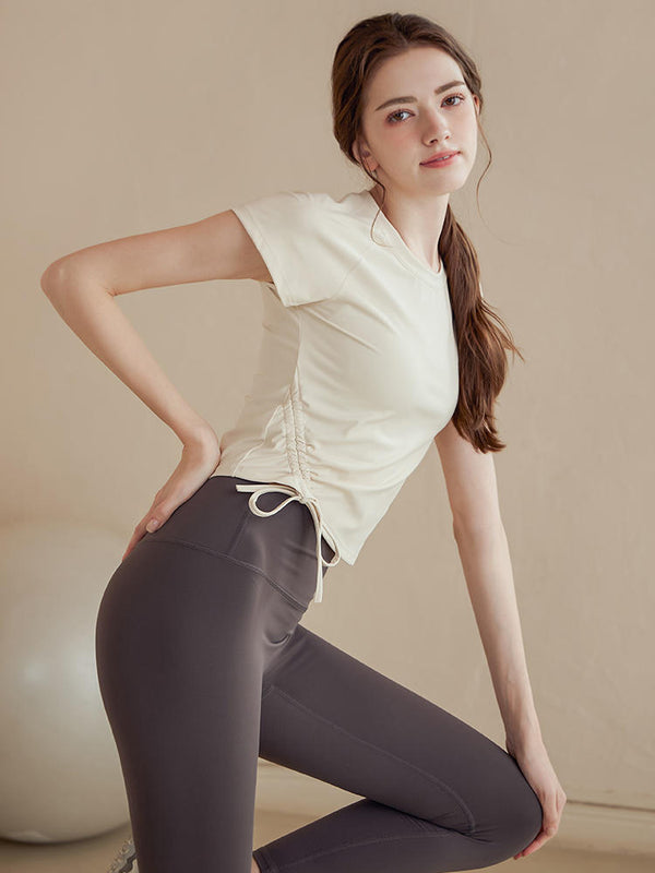 Women's Short Sleeved Slimming Sports Top High-end Yoga T-shirt Summer Fitness Top - Dorabear - The Dancewear Store Online 