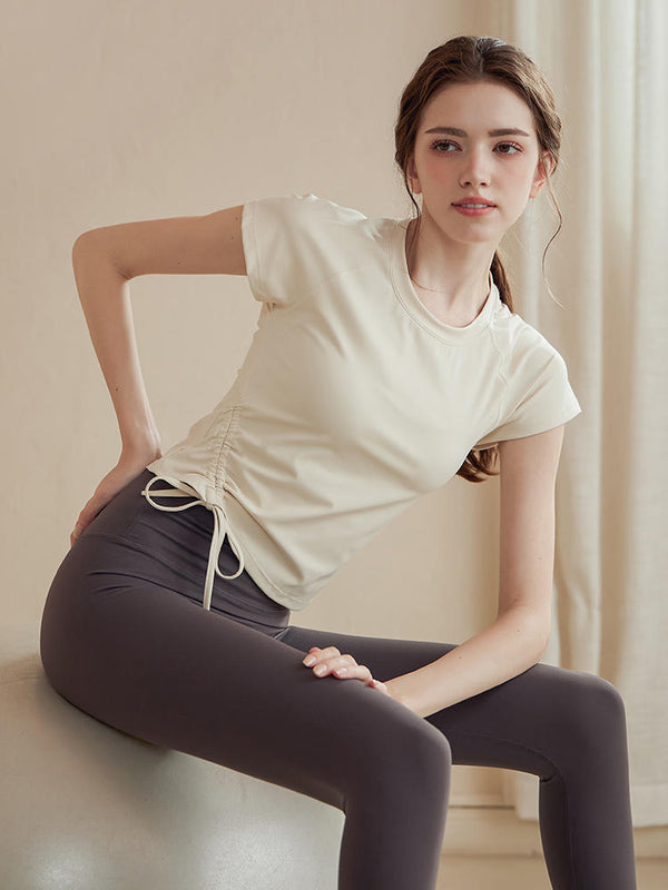 Women's Short Sleeved Slimming Sports Top High-end Yoga T-shirt Summer Fitness Top - Dorabear - The Dancewear Store Online 