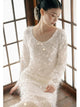 Women's White Long Sleeve  Prom Dress Simple Design Formal Dress Party Evening Gown - Dorabear - The Dancewear Store Online 
