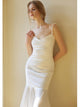 Women's White Satin Prom Dress Evening Dinner Heavy Industry Formal Dress - Dorabear - The Dancewear Store Online 