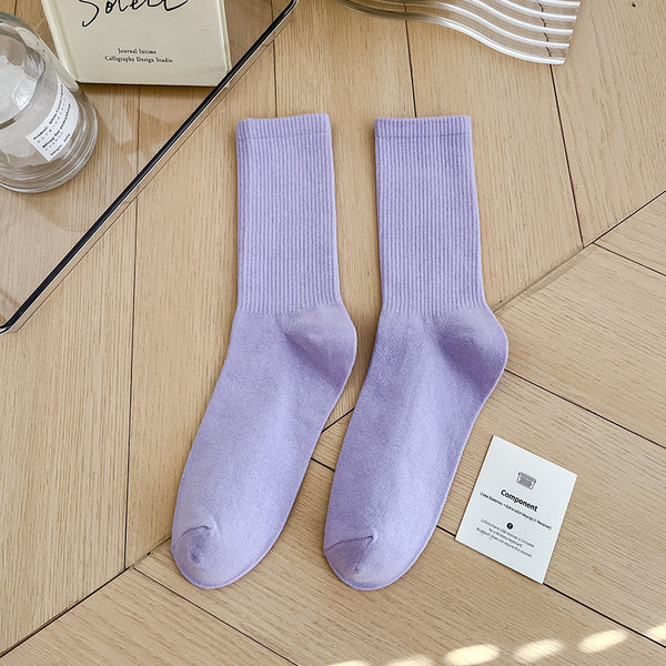 Colored Socks Versatile for Girls Mid-length Solid Color Dance Socks - Dorabear - The Dancewear Store Online 