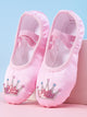 Ballet Dance Soft Sole Shoes Sequin Crown Exercise Shoes - Dorabear