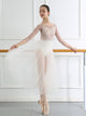 Ballet Practice Gauze Summer Top with Short Neckline and Net Gauze - Dorabear