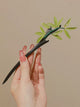 Antique Bamboo Leaf Hairpin Coiled Hair Hairpin Wooden Headdress Classical Cheongsam Accessories - Dorabear