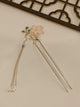 Antique Flower Tassel Hairpin Oriental Elements Coiled Hair Headdress Cheongsam Accessories - Dorabear