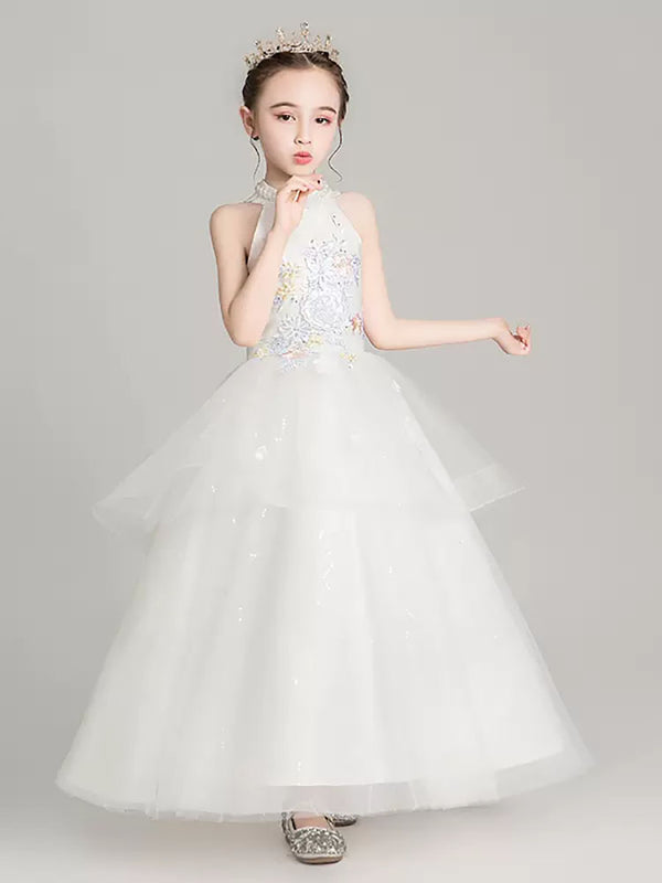 Autumn/Winter Birthday Princess Dress Girls Evening Gown Flower Girl Wedding Dress - Dorabear