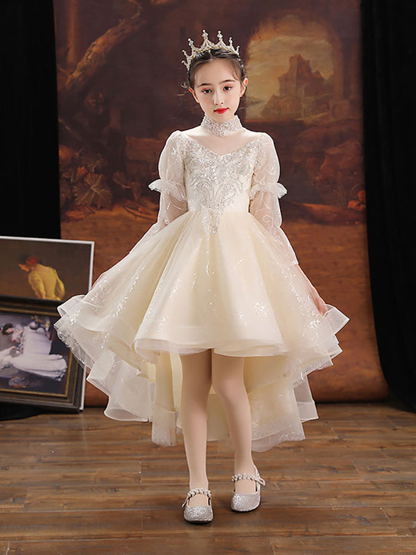 Autumn/Winter Evening Dress Girls Princess Dress Long Sleeve Performance Costume - Dorabear