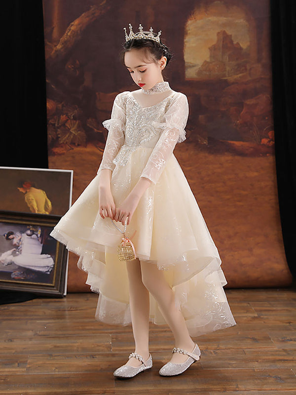 Autumn/Winter Evening Dress Girls Princess Dress Long Sleeve Performance Costume - Dorabear