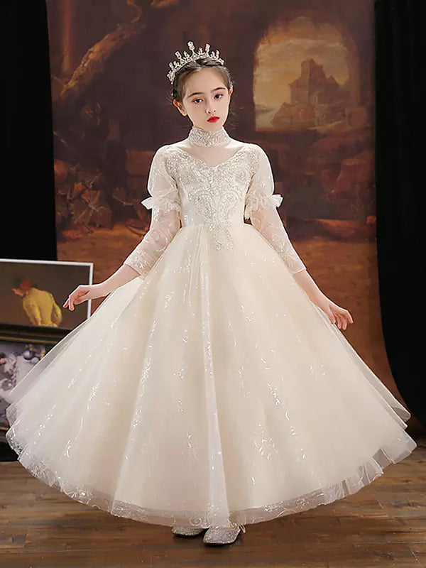 Autumn/Winter Evening Dress Girls Princess Dress Long Sleeve Performance Costume - Dorabear