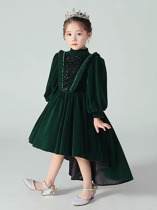 Autumn/Winter Evening Gown Girl's Long Sleeve Princess Dress Performence Costume - Dorabear