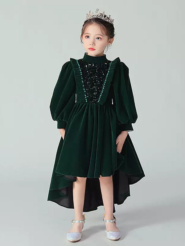 Autumn/Winter Evening Gown Girl's Long Sleeve Princess Dress Performence Costume - Dorabear