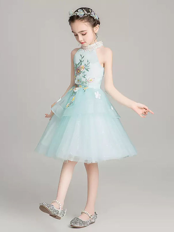 Autumn/Winter Evening Gown Princess Dress Girls' Puffy Dress Piano Performance Costume - Dorabear