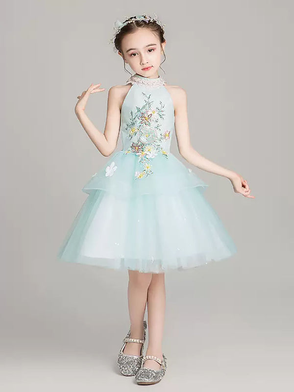 Autumn/Winter Evening Gown Princess Dress Girls' Puffy Dress Piano Performance Costume - Dorabear