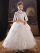 Autumn/Winter Evening Gown Princess Dress Girls' Puffy Piano Performence Costume - Dorabear