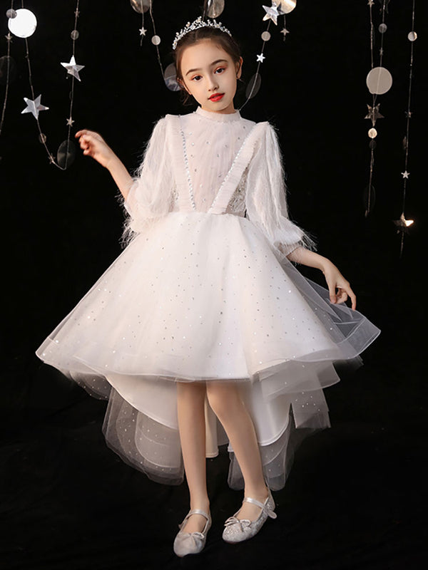 Autumn/Winter Girl Princess Dress Puffy Evening Gown High-end Piano Performance Costume - Dorabear