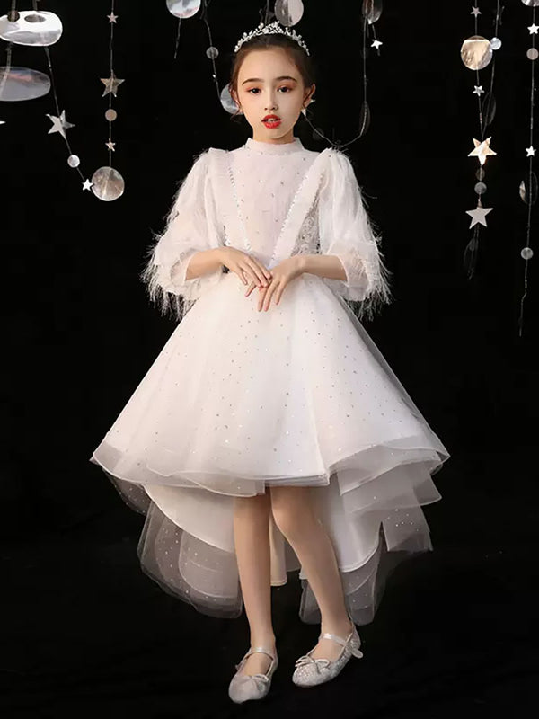 Autumn/Winter Girl Princess Dress Puffy Evening Gown High-end Piano Performance Costume - Dorabear