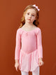 Autumn/Winter Front Collar Gathered Long Sleeve Ballet Dress - Dorabear