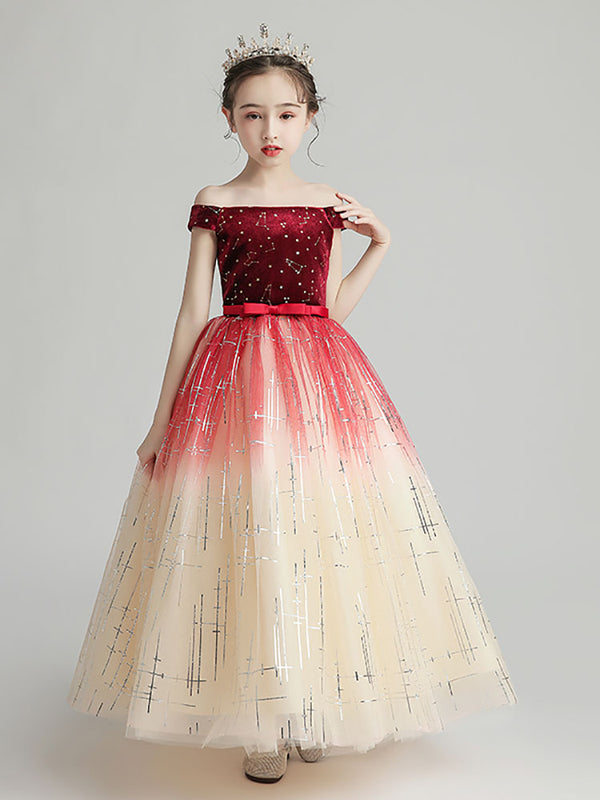 Flower Gilr' Puffy Wedding Dress Girl's Performence Costume Evening Gown Princess Dress - Dorabear