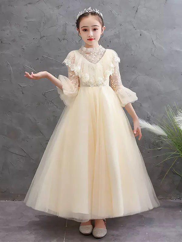 Autumn/Winter Girls' Piano Performance Costume Banquet Gown Flower Girl Wedding Dress - Dorabear