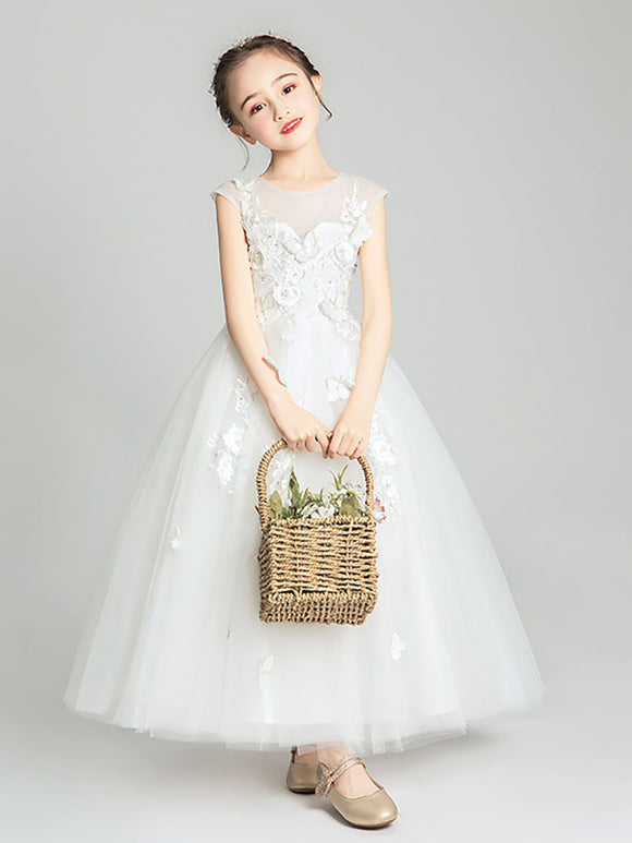 Autumn/Winter Girls' Piano Performance Costume Princess Dress Puffy Wedding Dress - Dorabear