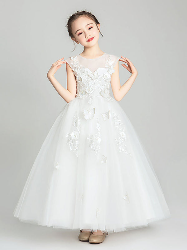 Autumn/Winter Girls' Piano Performance Costume Princess Dress Puffy Wedding Dress - Dorabear