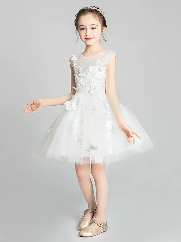 Autumn/Winter Girls' Piano Performance Costume Princess Dress Puffy Wedding Dress - Dorabear