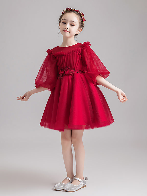 Autumn/Winter Girls' Princess Dress Catwalk Long Sleeve Performance Costume Gown - Dorabear