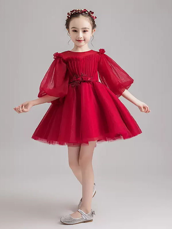 Autumn/Winter Girls' Princess Dress Catwalk Long Sleeve Performance Costume Gown - Dorabear