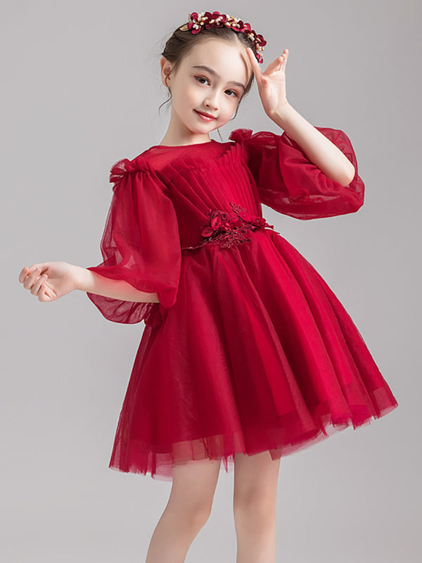 Autumn/Winter Girls' Princess Dress Catwalk Long Sleeve Performance Costume Gown - Dorabear