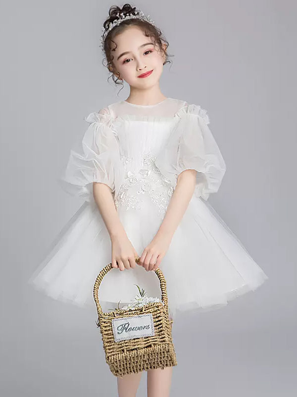 Autumn/Winter Girls' Princess Dress Catwalk Long Sleeve Performance Costume Gown - Dorabear