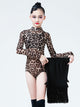 Autumn/Winter Long-sleeved Leopard Print Latin Dance Clothes - Dorabear