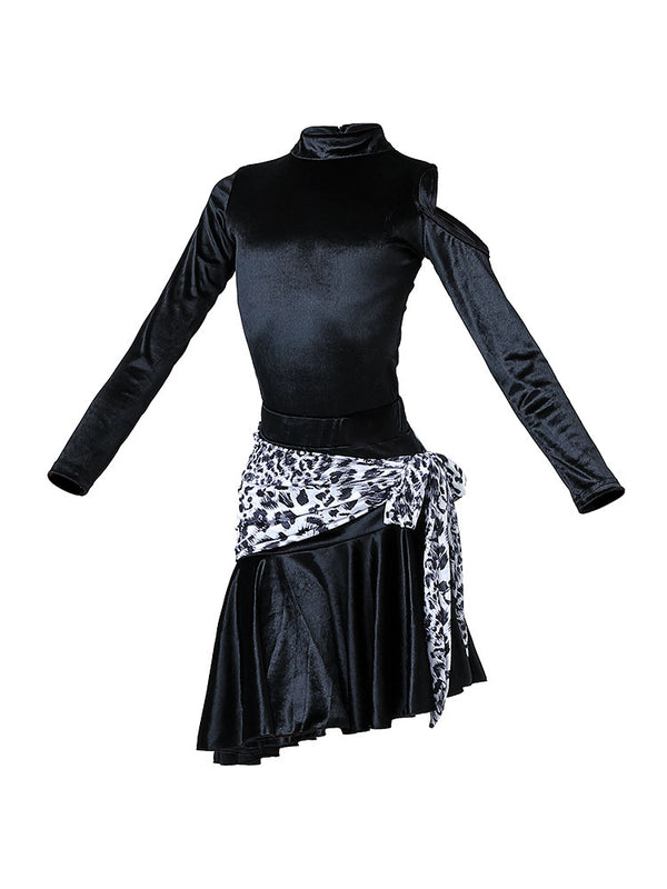 Autumn/Winter Long Sleeve Turtleneck Latin Dance Clothes - Dorabear