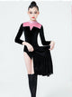 Autumn/Winter Long Sleeve Turtleneck Velvet Latin Dance Suits - Dorabear