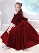 Autumn/Winter Performance Costume Girl's Princess Dress Long Sleeve Wedding Dress - Dorabear