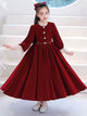 Autumn/Winter Performance Costume Girl's Princess Dress Long Sleeve Wedding Dress - Dorabear