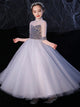 Autumn/Winter Performance Costume Girls' Evening Gown Birthday Princess Dress Flower Girl Wedding Dress - Dorabear