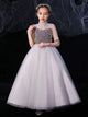 Autumn/Winter Performance Costume Girls' Evening Gown Birthday Princess Dress Flower Girl Wedding Dress - Dorabear