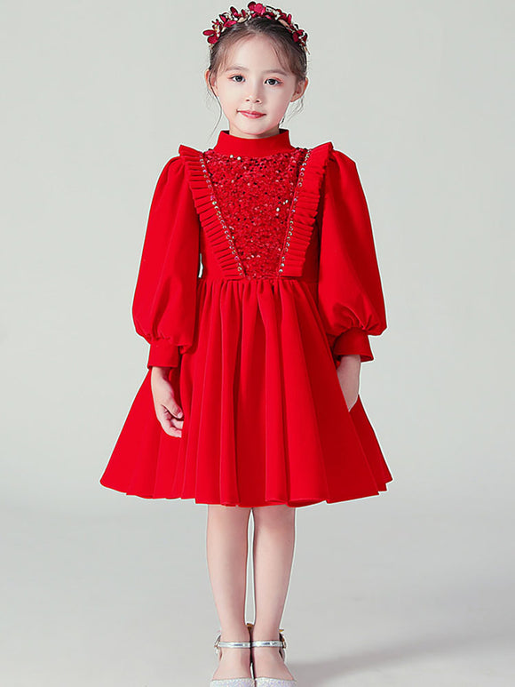 Autumn/Winter Performance Costume Long Sleeve Evening Gown Princess Dress - Dorabear