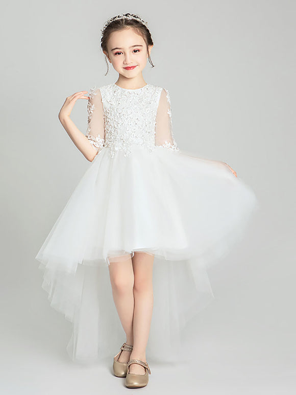 Autumn/Winter Piano Performance Costume Evening Gown Flower Girl Wedding Dress - Dorabear