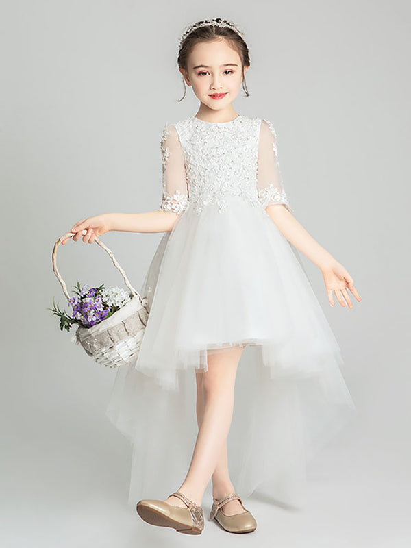 Autumn/Winter Piano Performance Costume Evening Gown Flower Girl Wedding Dress - Dorabear