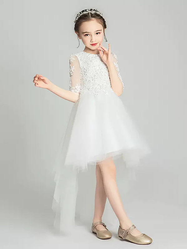 Autumn/Winter Piano Performance Costume Evening Gown Flower Girl Wedding Dress - Dorabear