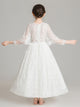 Autumn/Winter Piano Performance Costume Flower Girl Wedding Dress Puffy Evening Gown - Dorabear