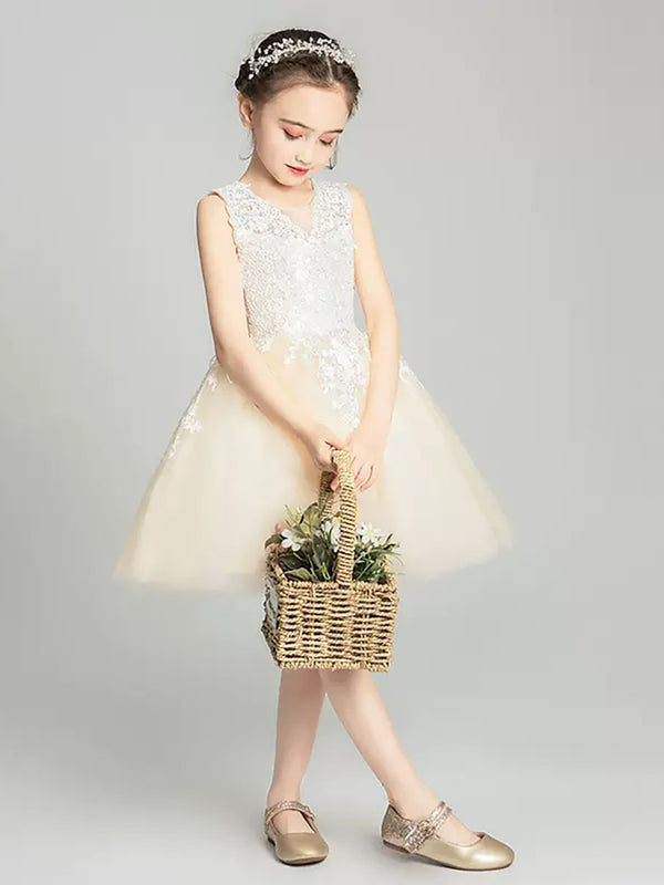 Autumn/Winter Piano Performance Costume Flower Girl's Wedding Gown Princess Dress - Dorabear